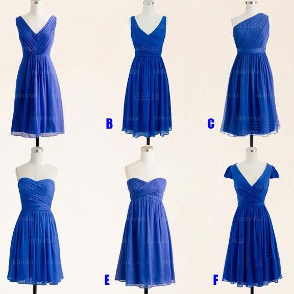 Royal Blue Bridesmaid Dresses, Chiffon Bridesmaid Dress, Simple ...